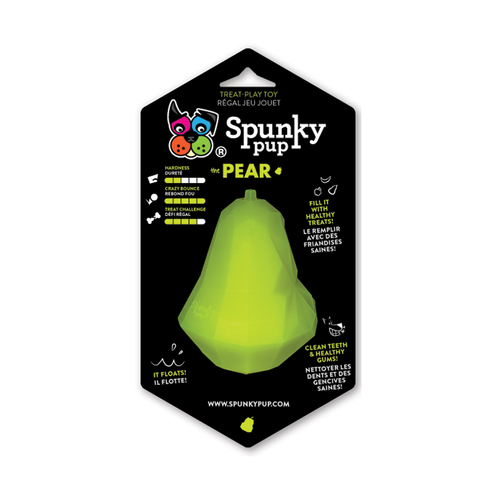 Spunky Pup Pear Rubber Toy