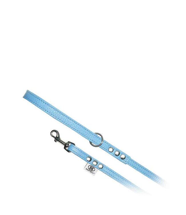 All Leather Leash Blue