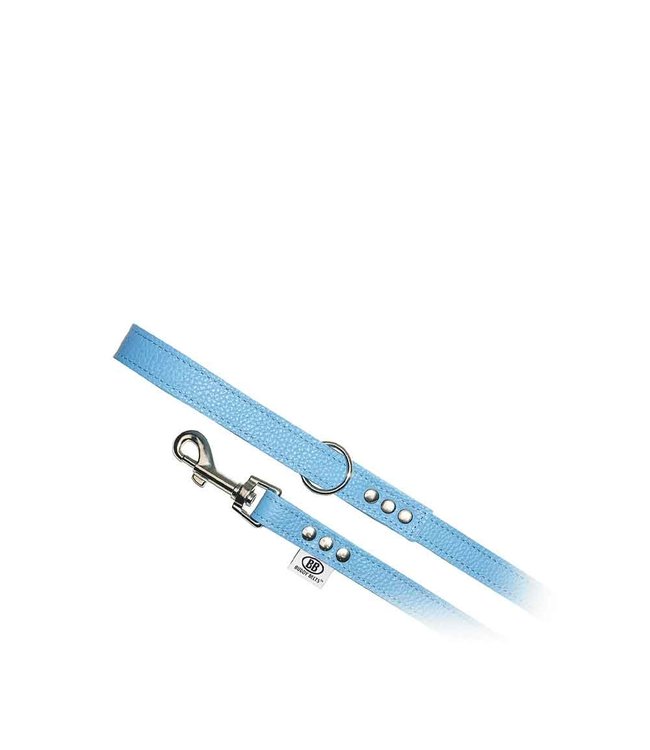 All Leather Leash Blue