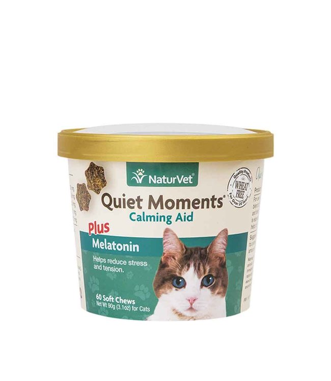 NaturVet Cat Quiet Moments/Melatonin 60ct Bones Pet Stores