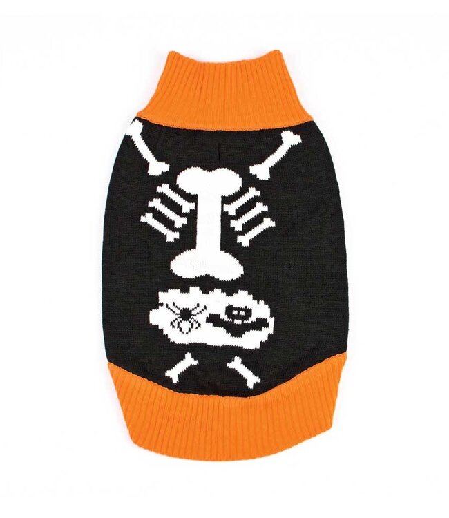 Halloween Sweater Dog Skeleton