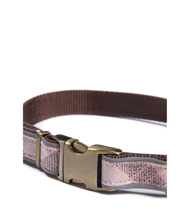 Collar Cotton Taupe Pink/Reflective Tartan