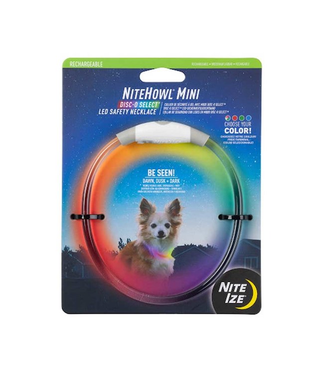 NiteHowl LED Safety Necklace Disco Rechargeable Mini