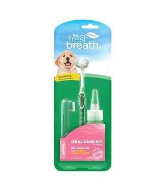 TropiClean Fresh Breath Oral Care Brushing Kit Puppy 2oz