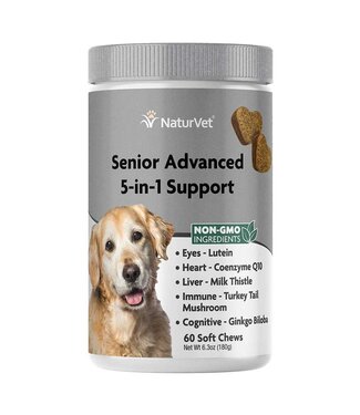 NaturVet Dog Senior 5-in-1 Support Soft Chew 60ct