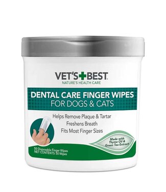 Vets Best Dog/Cat Dental Care Finger Wipes 50ct