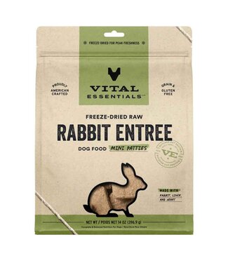 Vital Essentials Dog Freeze Dried Rabbit Mini Patties 14oz