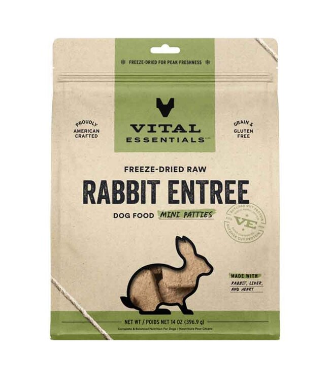 Dog Freeze Dried Rabbit Mini Patties 14oz