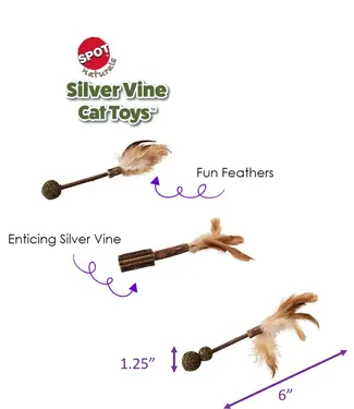 SPOT SPOT Silver Vine Assorted Cat Toy Medium