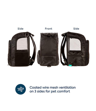 Petwise Sherpa Sherpa Delux  Convertible Carrier & Backpack Black Medium