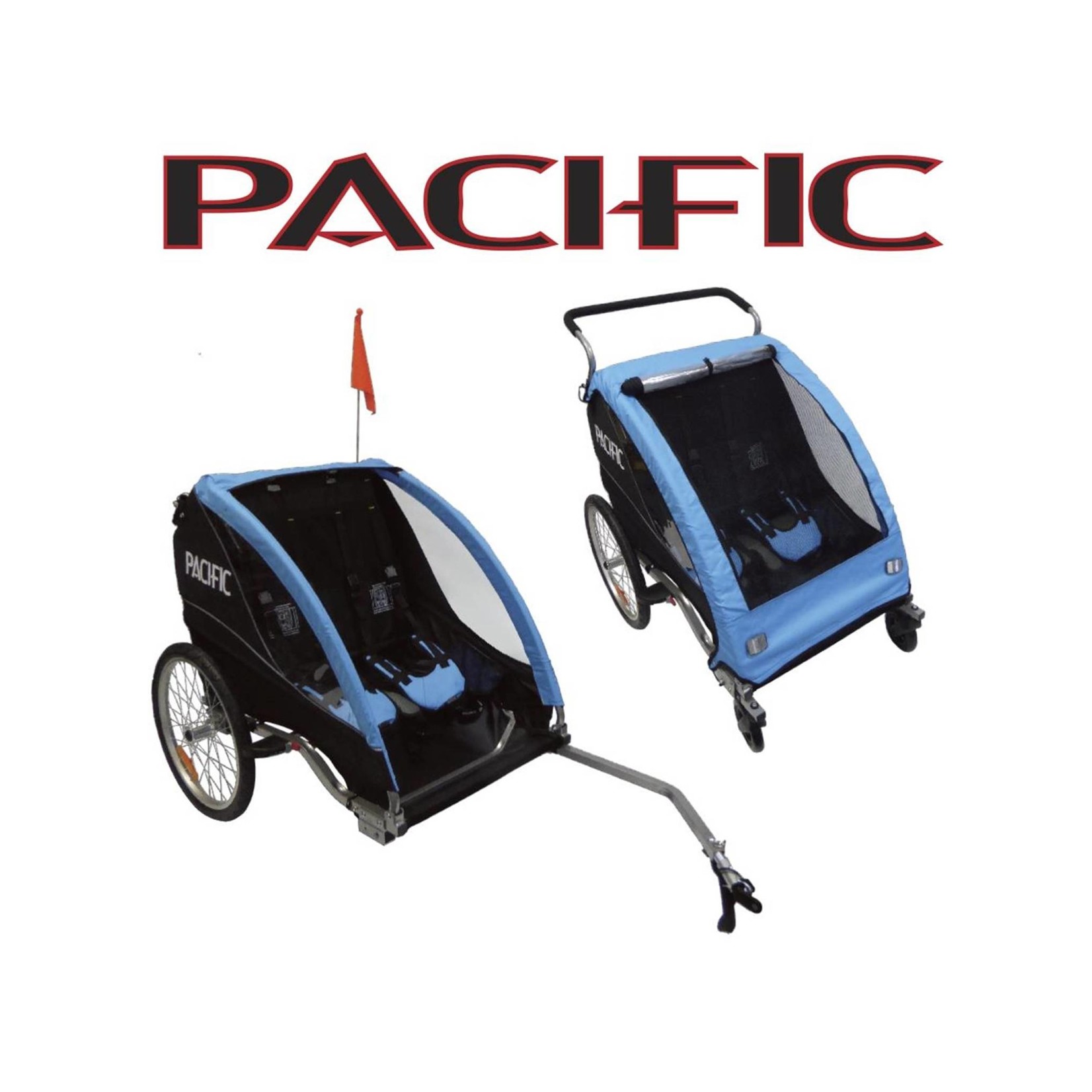 Pacific Deluxe Alloy 2 In 1 Trailer/Stroller - 2 Child