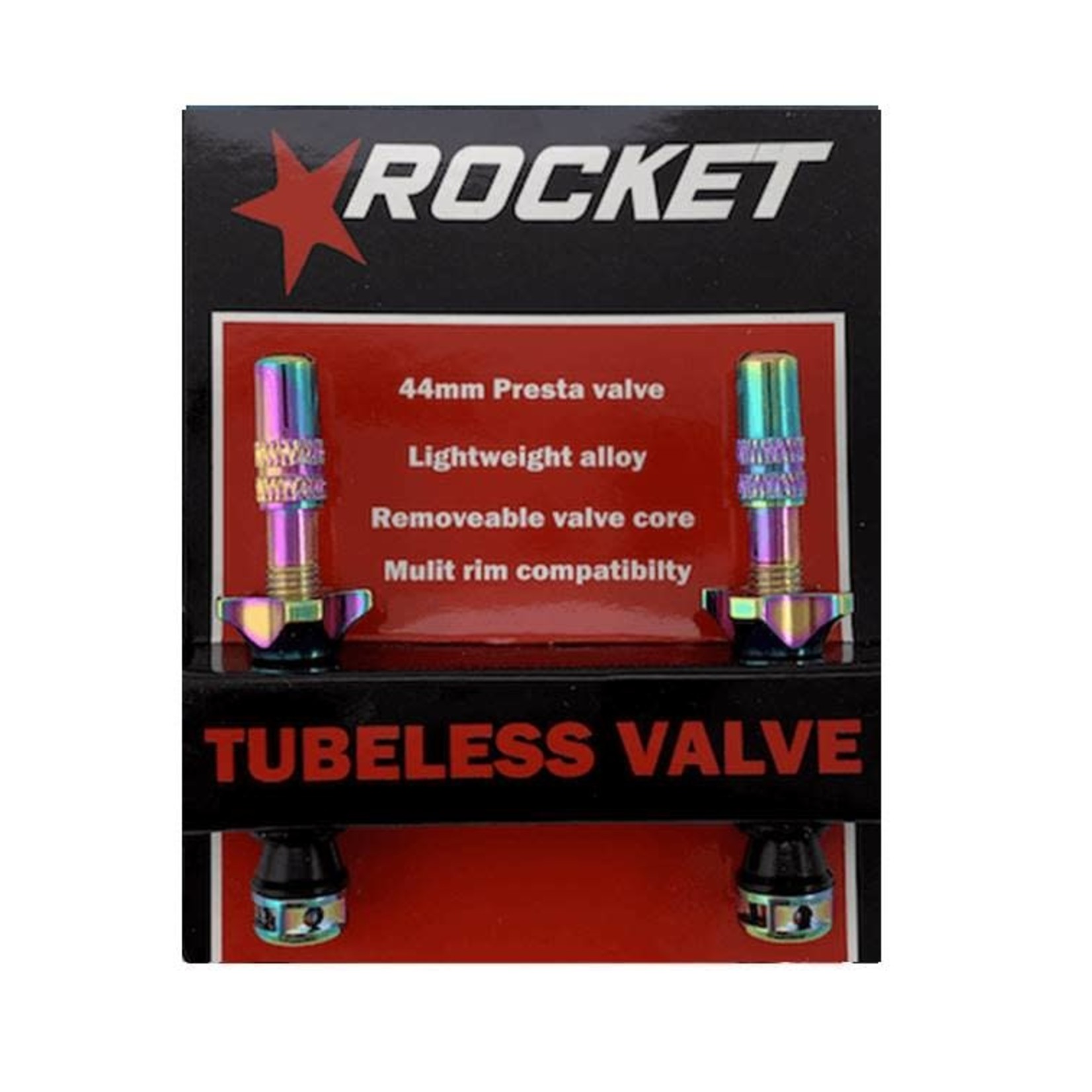 Rocket Tubeless Valve Pair 44mm Alloy Neochrome