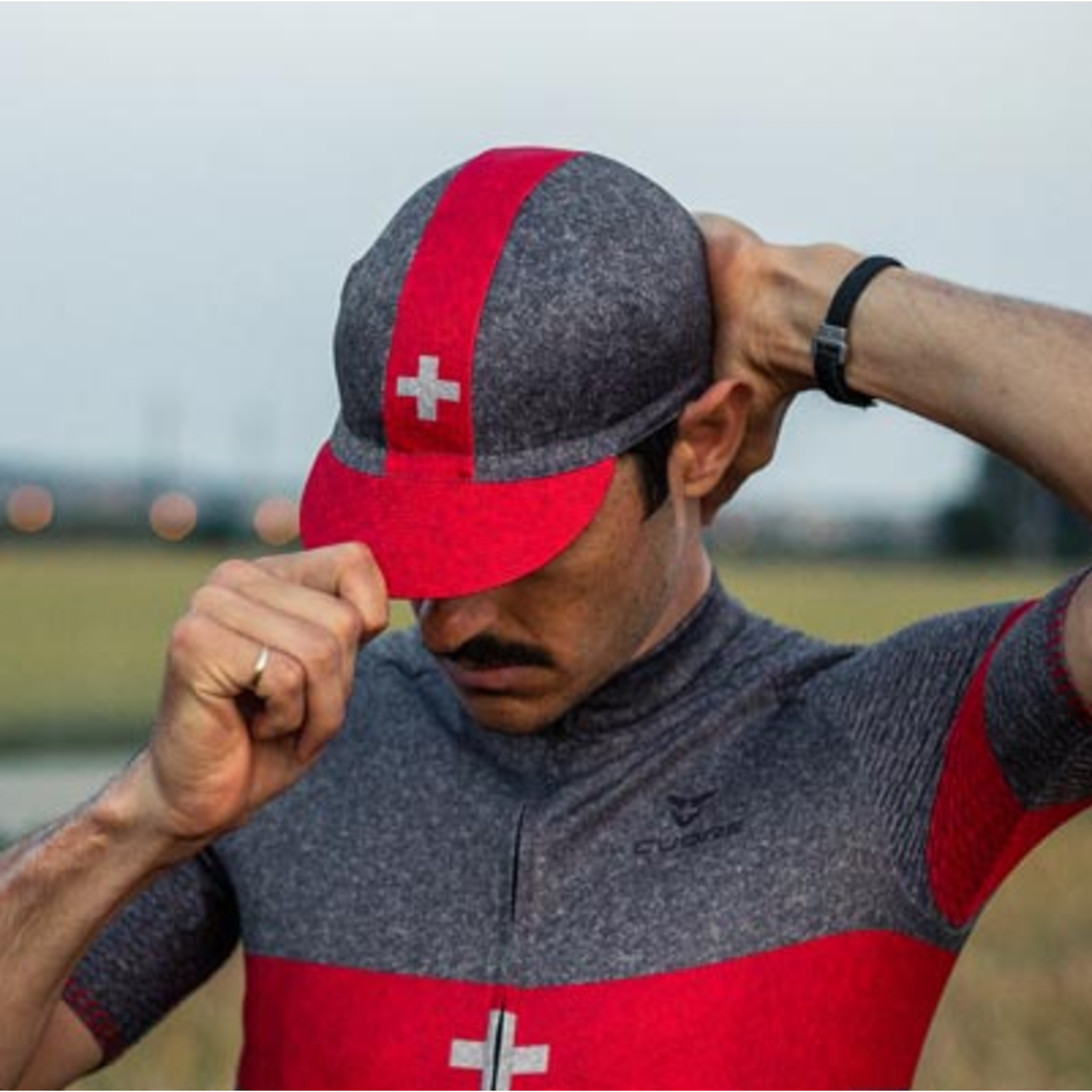 Solo Cuore Swiss Cross Cycling Cap  Red