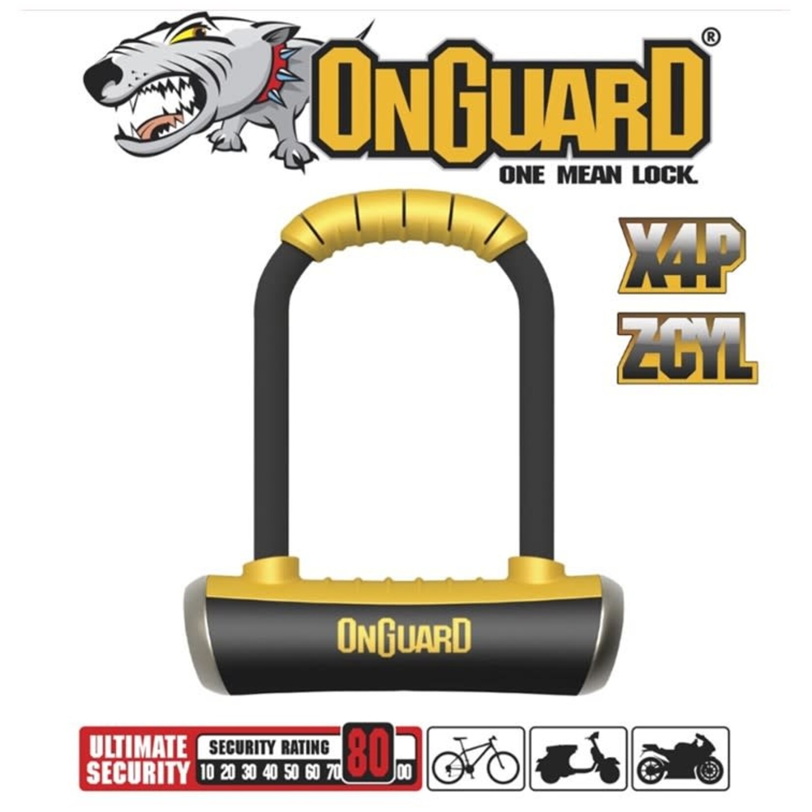 Onguard Pitbull Medium U-Lock Keyed 9cm x 17.5cm D 14mm