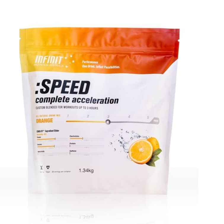Infinit Speed Acceleration Drink Orange 1.34kg Joondalup Cycle City