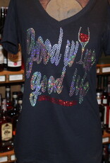 Other Retail KREWE LADIES BLING V-NECK T-SHIRT BLACK SMALL