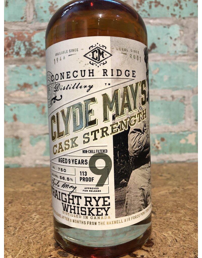 CLYDE MAYS CASK STRENGTH STRAIGHT RYE WHISKEY 9 YEAR
