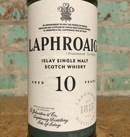 Spirits LAPHROAIG ISLAY SINGLE MALT SCOTCH WHISKEY 10 YEAR OLD