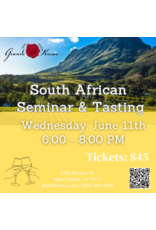 Entry Fee SOUTH AFRICAN WINE SEMINAR JUNE 11TH 600PM -800PM