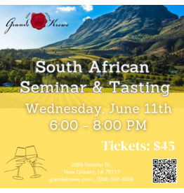 Entry Fee SOUTH AFRICAN WINE SEMINAR JUNE 11TH 600PM -800PM