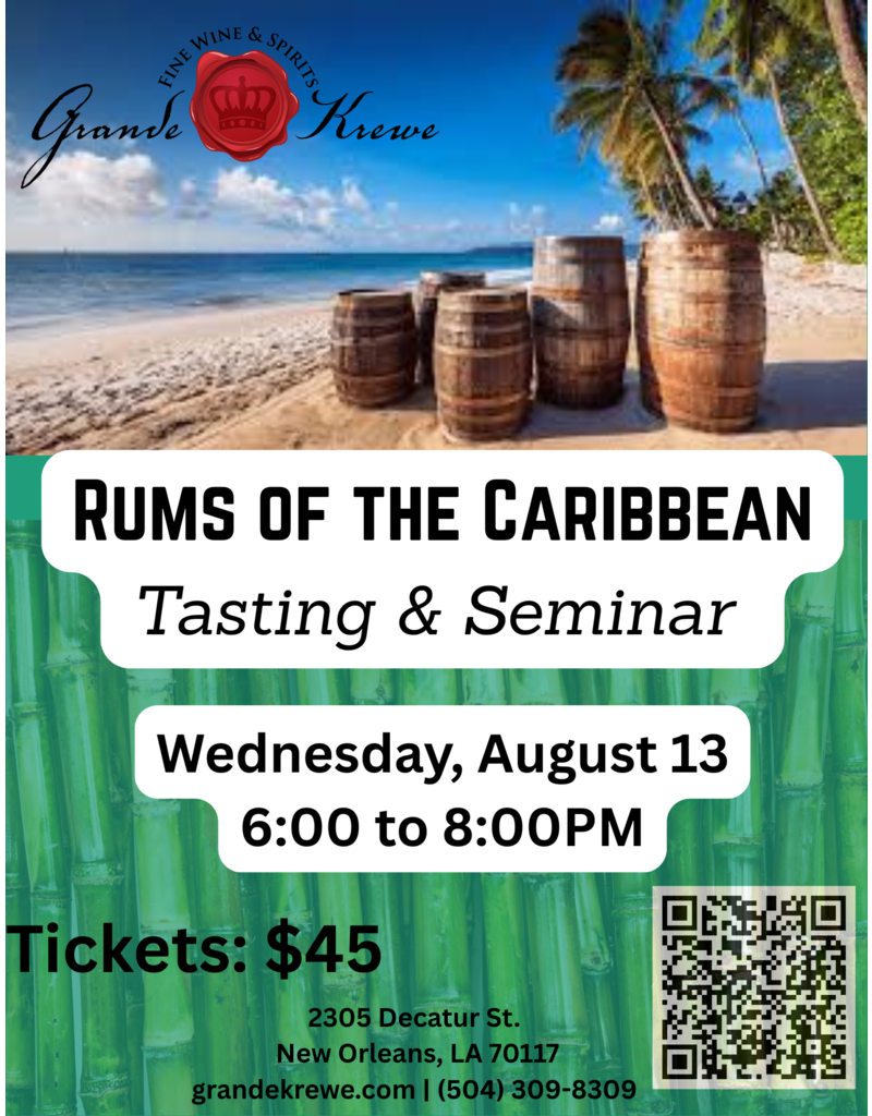 RUMS OF THE CARIBBEAN SEMINAR AUGUST 13 600-800PM
