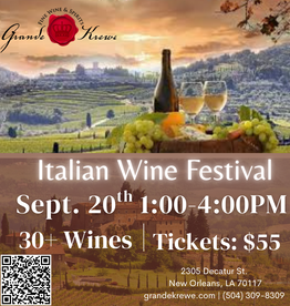 ITALIAN WINE FESTIVAL SEPTEMBER 20TH 100-400PM