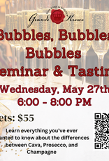 BUBBLES, BUBBLES, BUBBLES SEMINAR WEDNESDAY, MAY 27TH  600-800PM