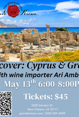 WINES OF CYPRUS AND GREECE SEMINAR AND TASTING WEDNESDAY, MAY 13 6-8PM