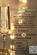 VINTAGE CHAMPAGNE 2026: Tuesday, November 24th, 5:30-8:00PM