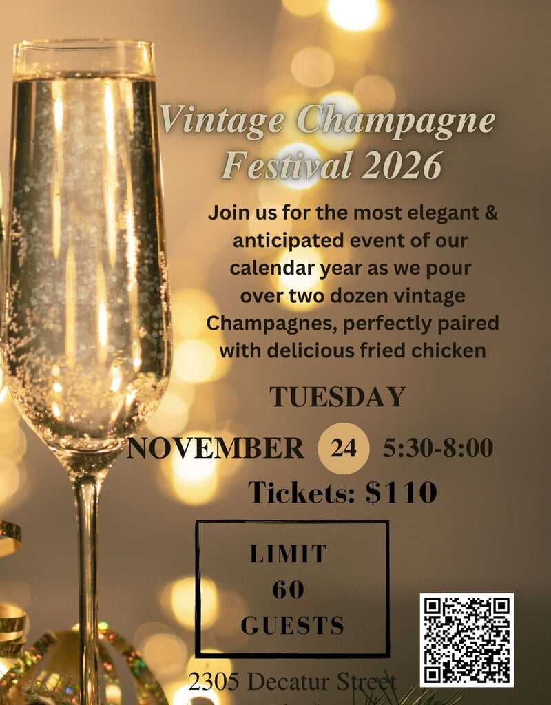 VINTAGE CHAMPAGNE 2026: Tuesday, November 24th, 5:30-8:00PM