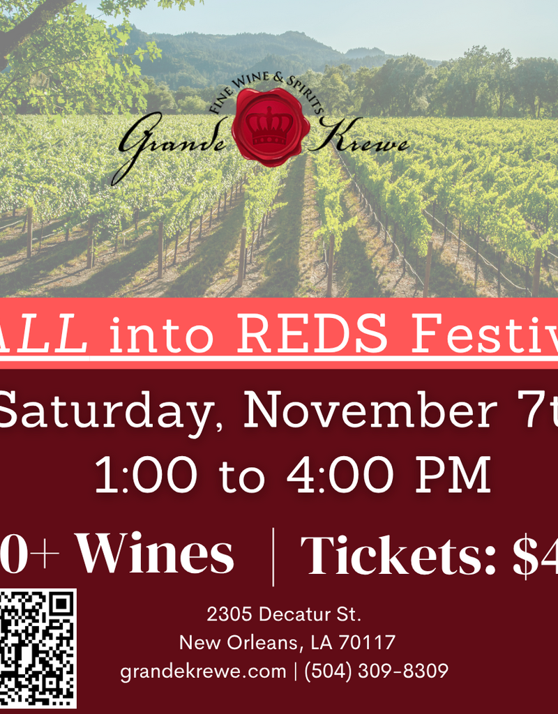 FALL INTO REDS WINE FESTIVAL SATURDAY NOVEMBER 7TH 1-4PM