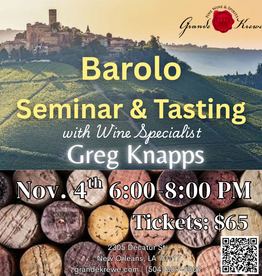 BAROLO SEMINAR & TASTING NOVEMBER 4TH 600-800PM