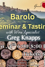 BAROLO SEMINAR & TASTING NOVEMBER 4TH 600-800PM