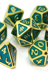 Die Hard Dice 7 Metal Dice Set Mythica Gold Aquamarine