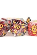 Metallic Dice Games Poly Dice Set Particle Red/Black