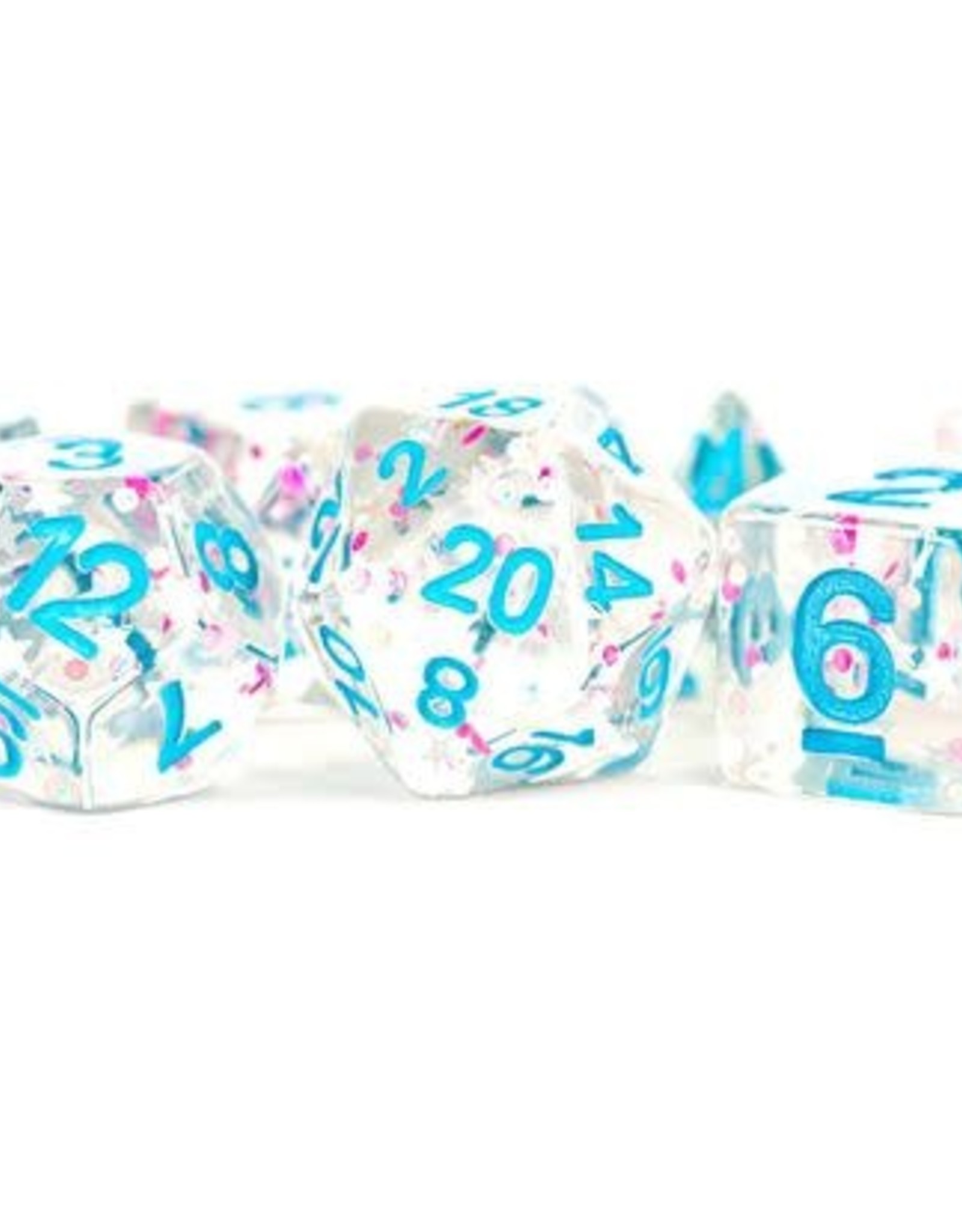 Metallic Dice Games Poly Set Dice Clear Confetti