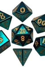 Metallic Dice Games Poly Metal Dice Set Turquoise