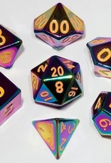 Metallic Dice Games Poly Metal Dice Flame Torched Rainbow