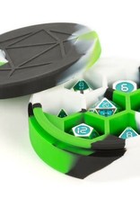 Metallic Dice Games Silicone Round Dice Case Green/Black/White