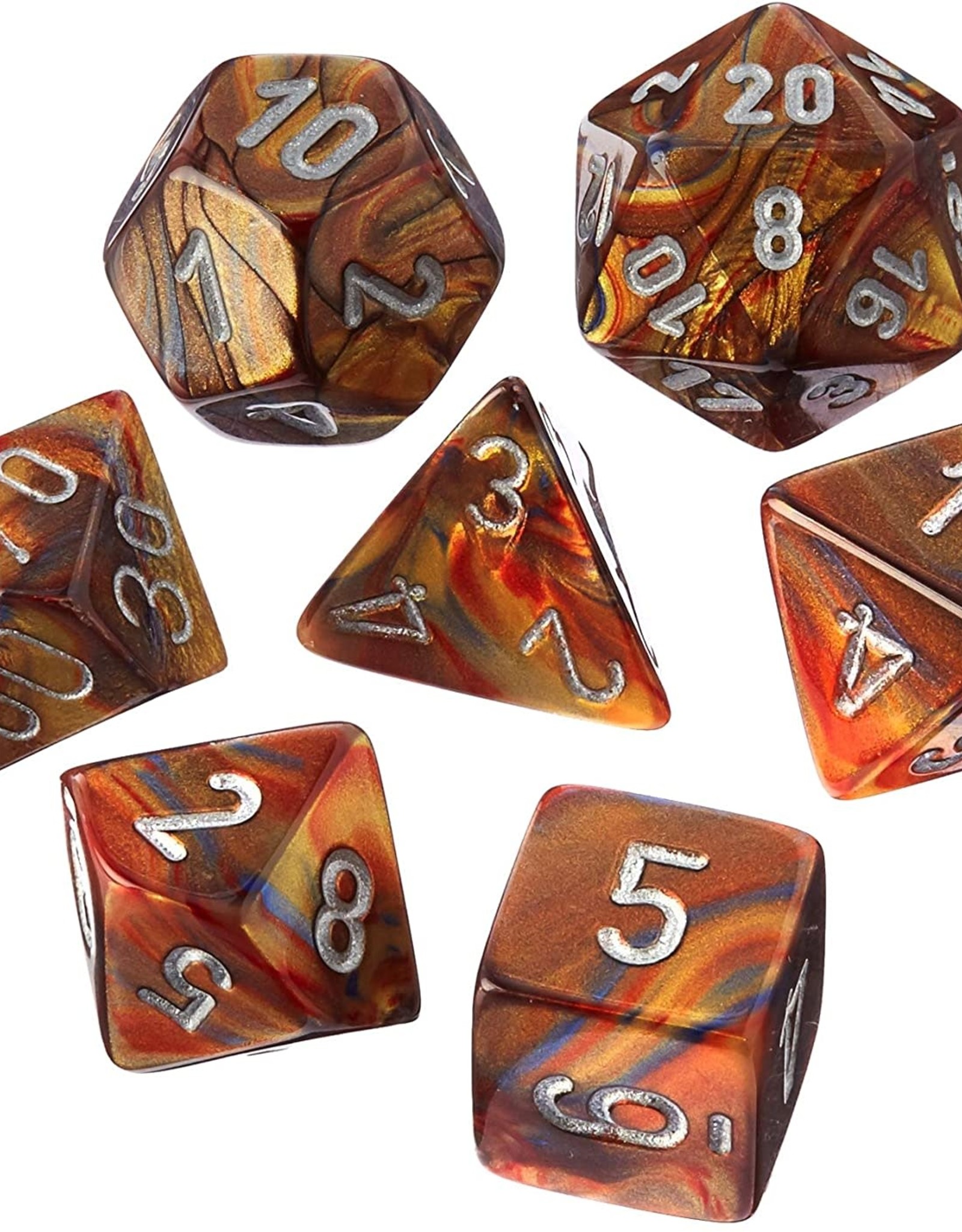 Chessex Poly Dice Set Lustrous Gold w/ Silver