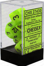 Chessex Poly Dice Set Vortex Bright Green w/ Black