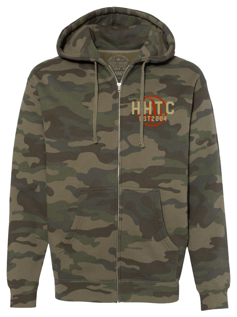 H&H TATTOO Burnout Zip Hoodie