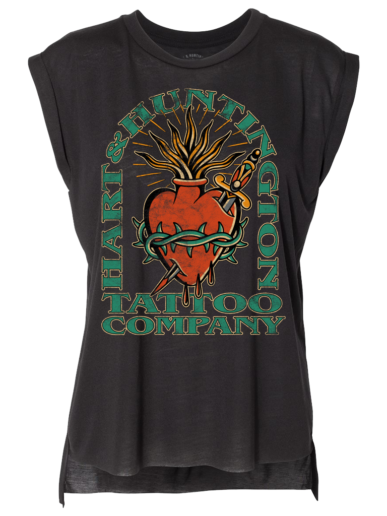 H&H TATTOO Steen Jones Sacred Heart Womens Tee