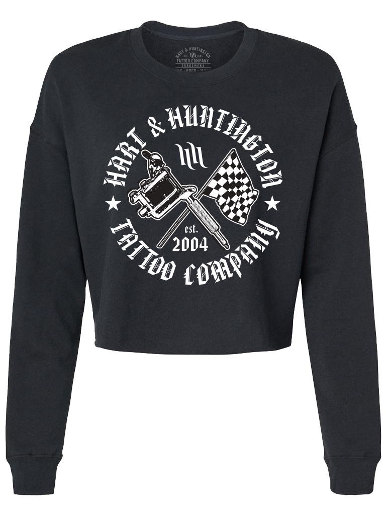 H&H TATTOO Fast Ink Crop Crew Sweatshirt