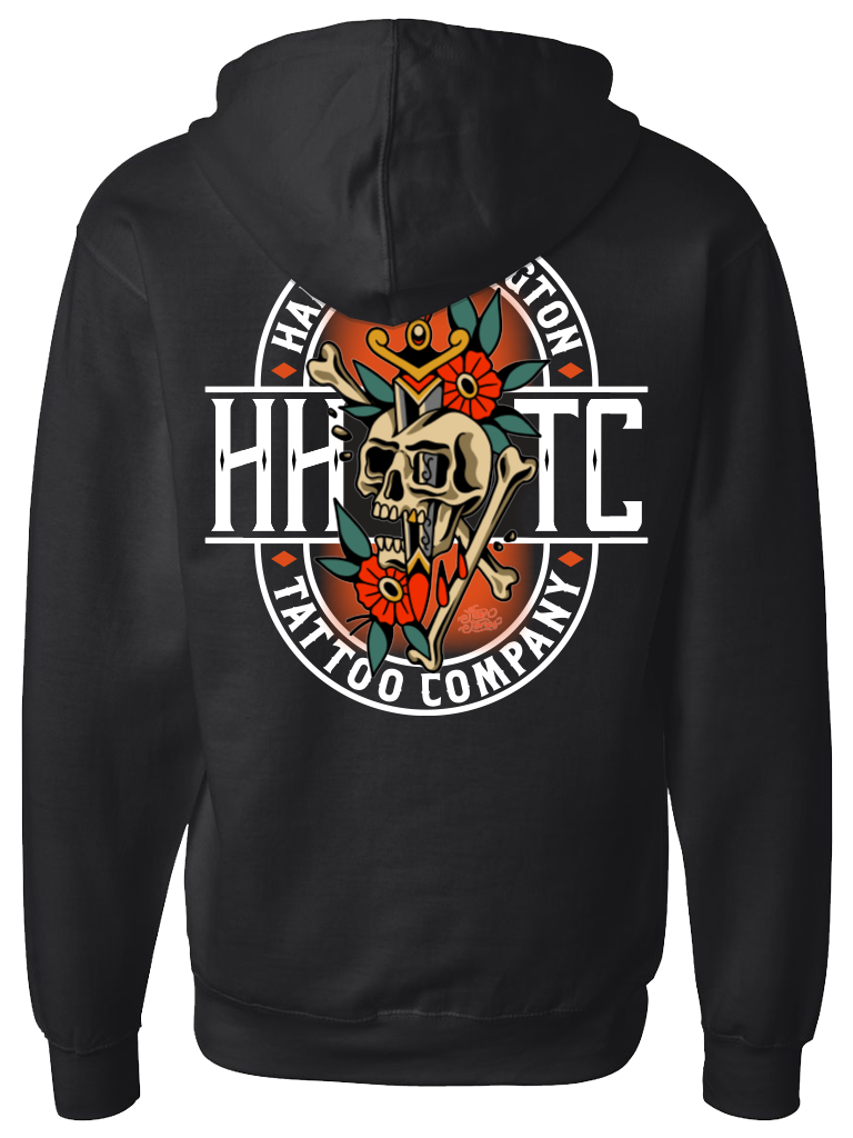 H&H TATTOO Skull & Dagger Zip Hoodie