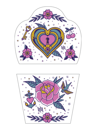 TONY RAY TATTOOS Heart Lock Temporary Tattoos TONY RAY TATTOOS Heart Lock Temporary Tattoos