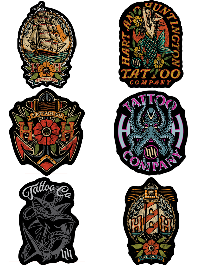 H&H TATTOO Nautical Sticker Pack