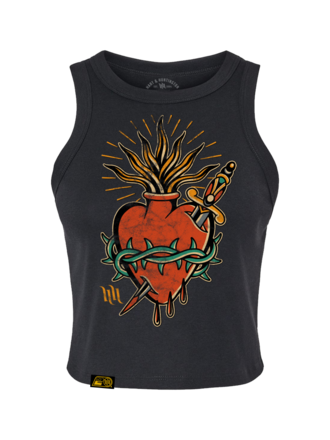 H&H TATTOO Hartache Crop Rib Tank