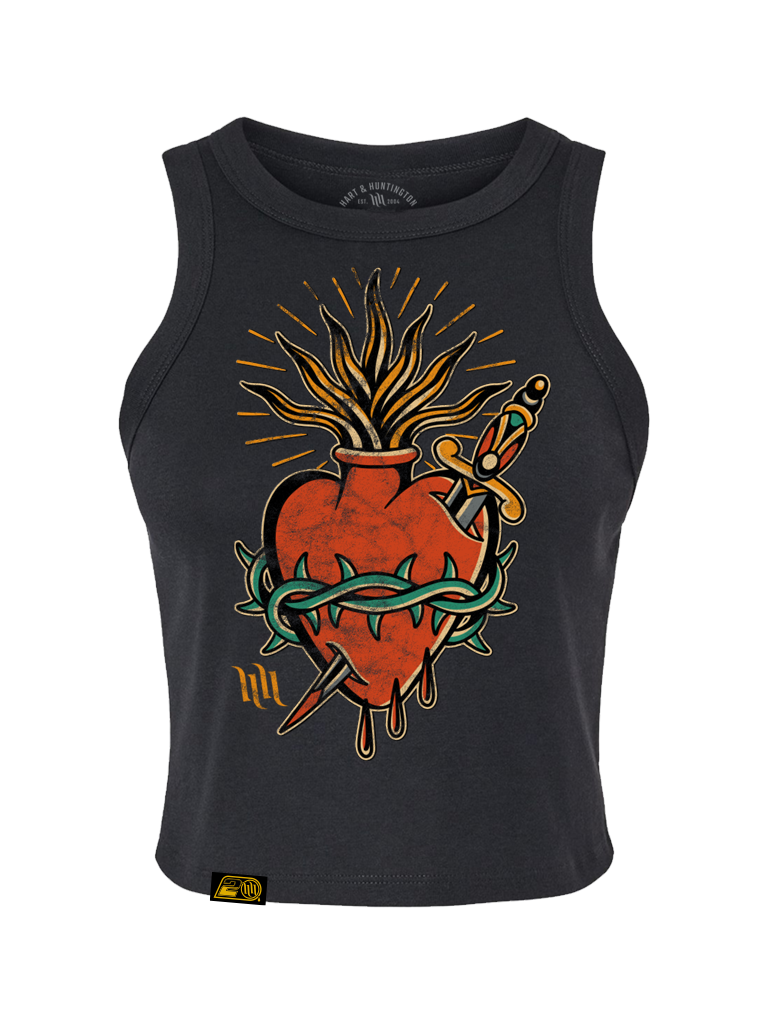 H&H TATTOO Hartache Crop Rib Tank