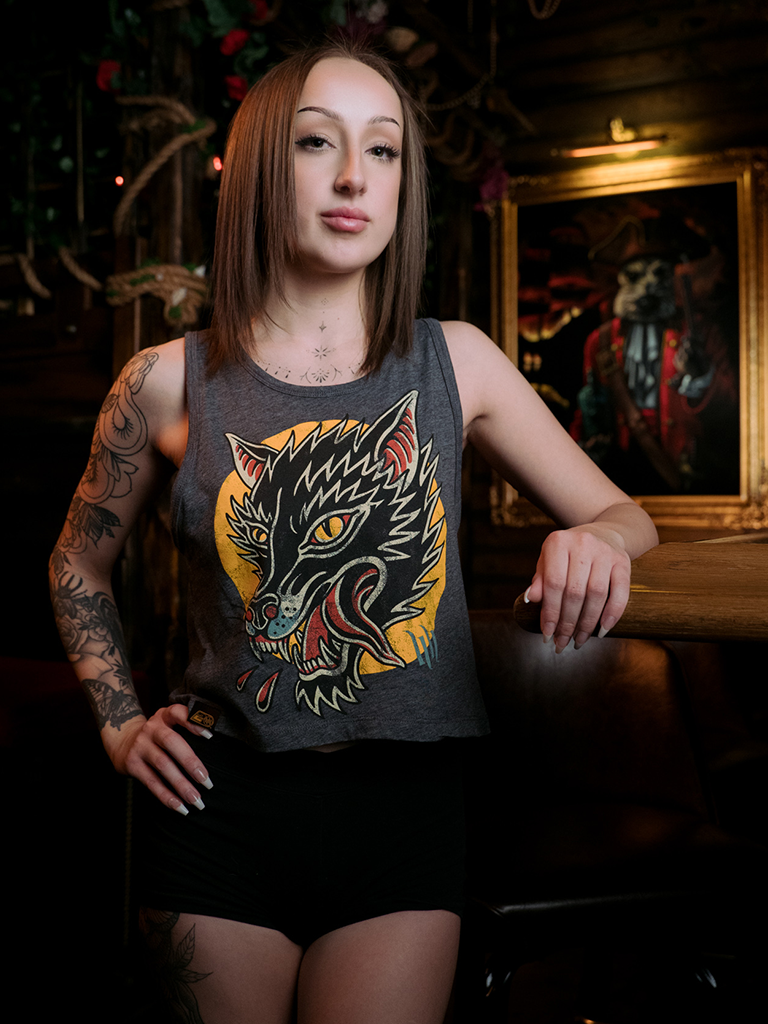 H&H TATTOO Howl Crop Tank